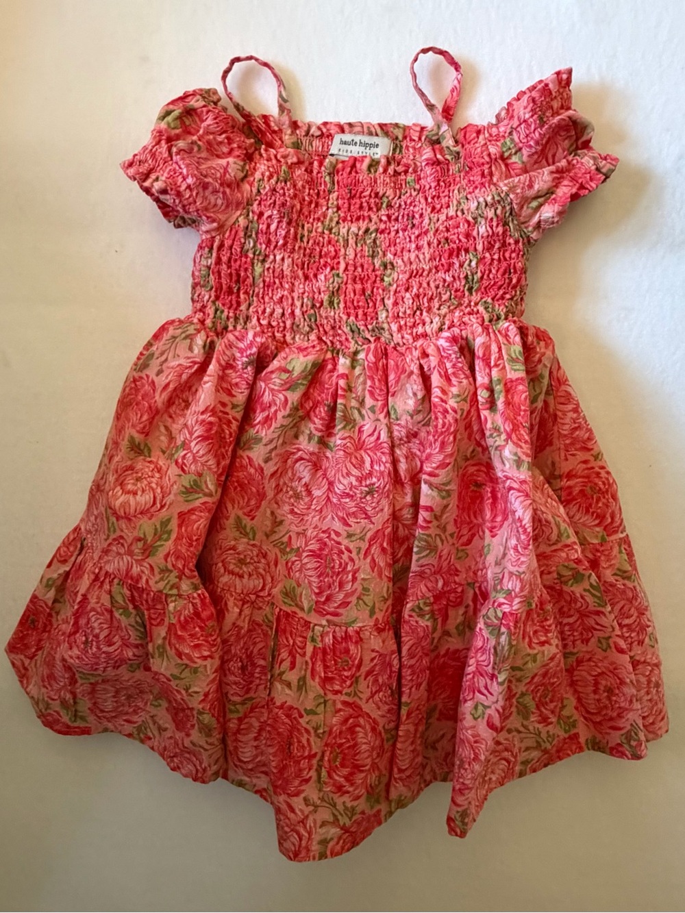 Haute Hippie Girls' Pink Floral Smocked Sundress Size 3T